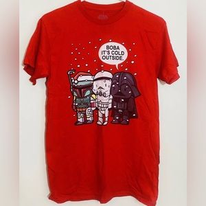 Star Wars Boy's Boba It's Cold Outside  T-Shirt  Red Size S